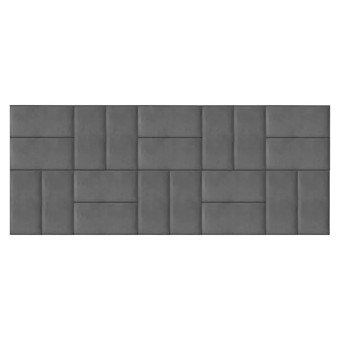 Fllow Deko-Wandpolster Set Velvet A3 - 270 x 150 cm, Grau - Draufsicht