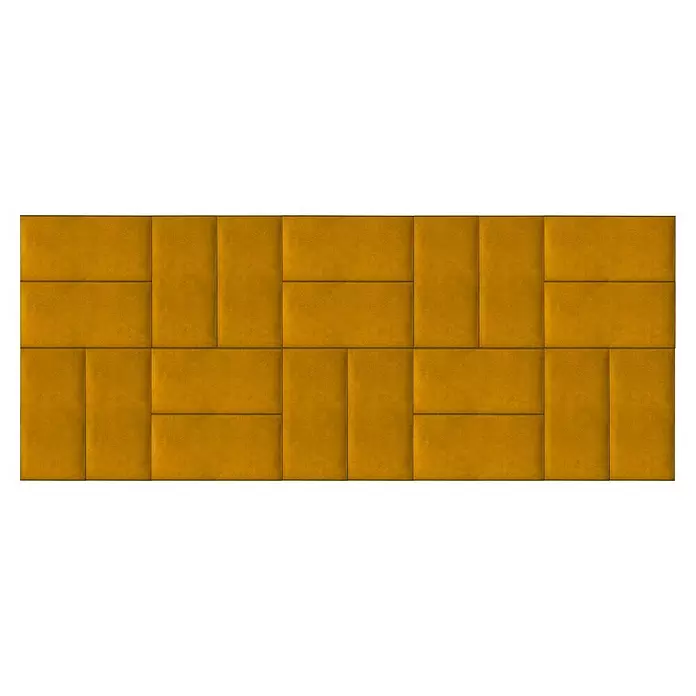 Fllow Deko-Wandpolster Set Velvet A3 - 270 x 150 cm, Senf - Draufsicht