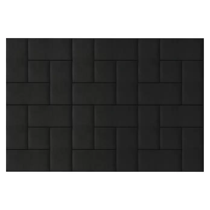 Fllow Deko-Wandpolster Set Velvet A4 - 270 x 150 cm, Schwarz - Draufsicht