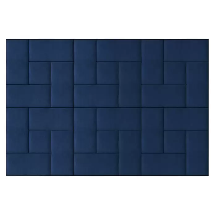 Fllow Deko-Wandpolster Set Velvet A4 - 270 x 150 cm, Blau - Draufsicht