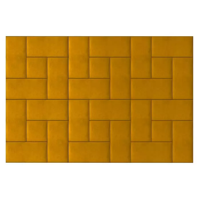 Fllow Deko-Wandpolster Set Velvet A4 - 270 x 150 cm, Senf - Draufsicht
