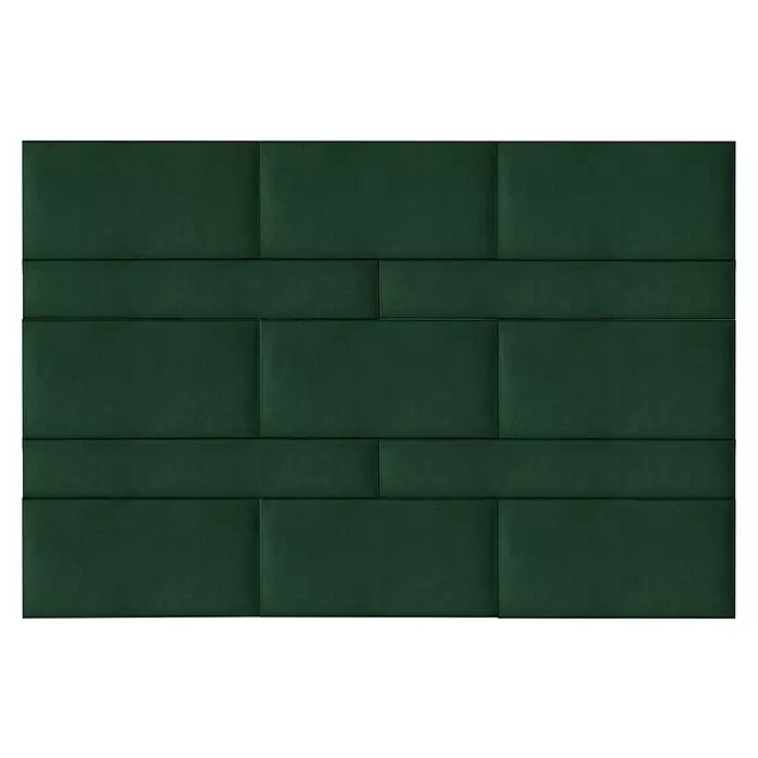 Fllow Deko-Wandpolster Set Velvet B1 - 270 x 150 cm, Grün - Draufsicht