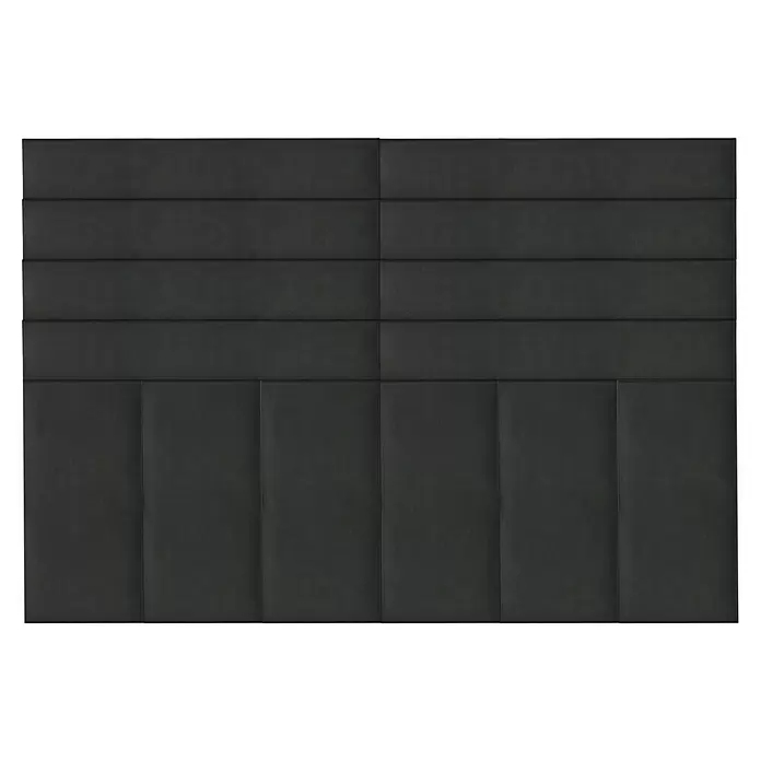Fllow Deko-Wandpolster Set Velvet B2 - 270 x 150 cm, Anthrazit - Draufsicht