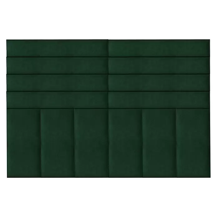 Fllow Deko-Wandpolster Set Velvet B2 - 270 x 150 cm, Grün - Draufsicht