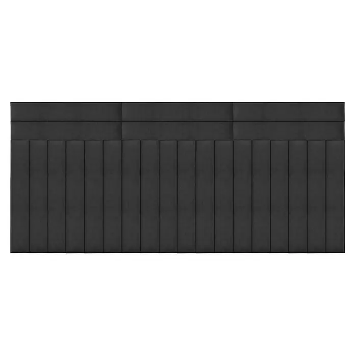 Fllow Deko-Wandpolster Set Velvet B3 - 270 x 150 cm, Anthrazit - Draufsicht