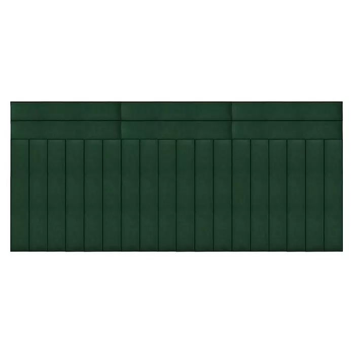 Fllow Deko-Wandpolster Set Velvet B3 - 270 x 150 cm, Grün - Draufsicht