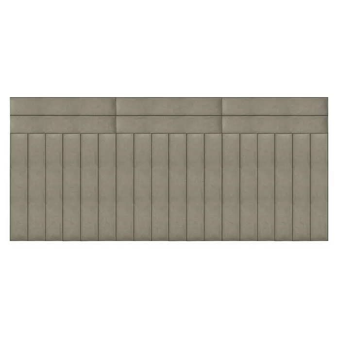 Fllow Deko-Wandpolster Set Velvet B3 - 270 x 150 cm, Taupe - Draufsicht