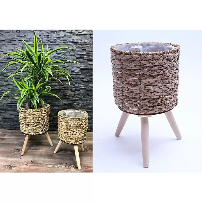 Übertopf rund - Außenmaß (Ø x H): 25 x 37 cm, Natur, Naturmaterialien - Stimmungsaufnahme