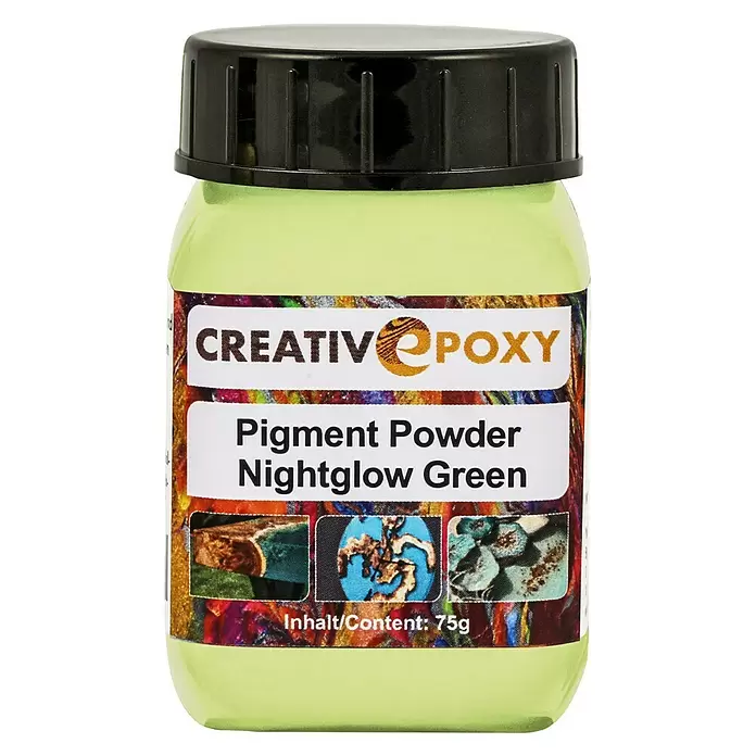 CreativEpoxy Pigment Powder - Nightglow Green, 75 g - Vorderansicht