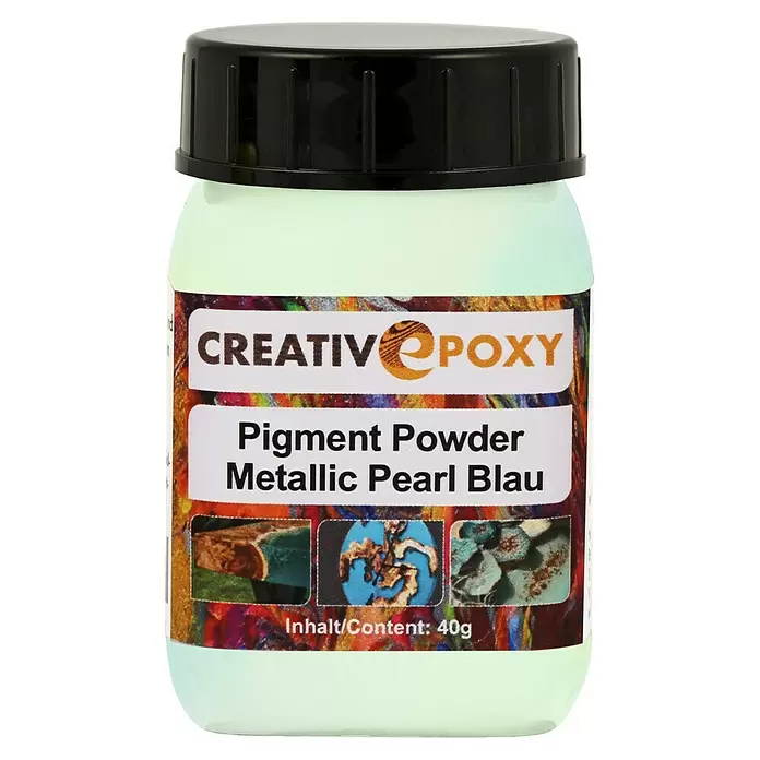 CreativEpoxy Pigment Powder - Metallic PearlBlau, 40 g - Vorderansicht