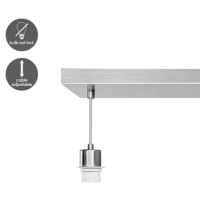 Home Sweet Home Pendelleuchte Beam 3s - L x H: 65 x 99 cm, Chrom matt, Anzahl Leuchtmittel: 3 Stk. - Skizze