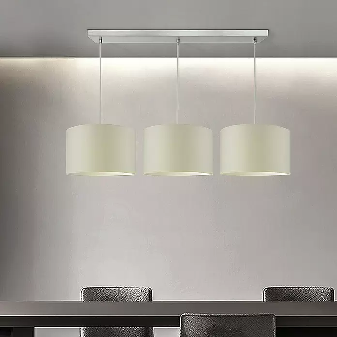 Home Sweet Home Pendelleuchte Beam 3s - L x H: 65 x 99 cm, Chrom matt, Anzahl Leuchtmittel: 3 Stk. - Stimmungsaufnahme