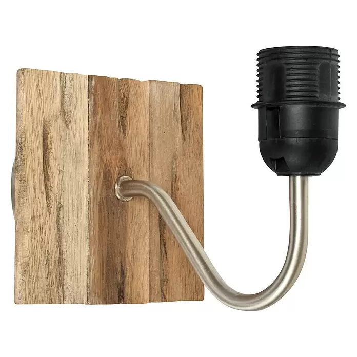 Home Sweet Home Fali lámpa Driftwood - 40W, Színe: Sötétbarna, ezüst - Szögletes nézet