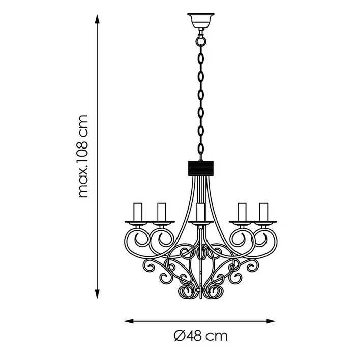 Home Sweet Home Csillár Country - Magasság: 102 cm - Tervrajz