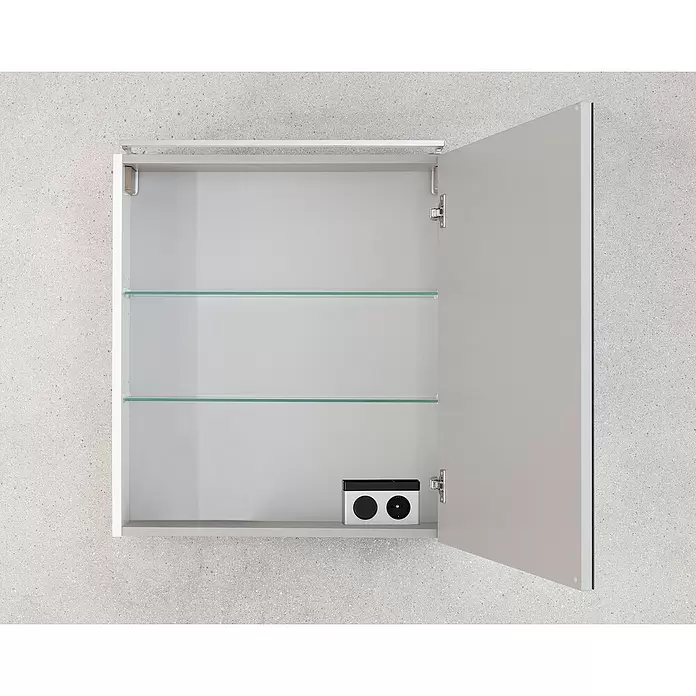 Camargue Fresh LED-Spiegelschrank - B x H: 60 x 68,4 cm, Mit Beleuchtung, Anschlag: Rechts, Spanplatte, Grafit - Detailaufnahme