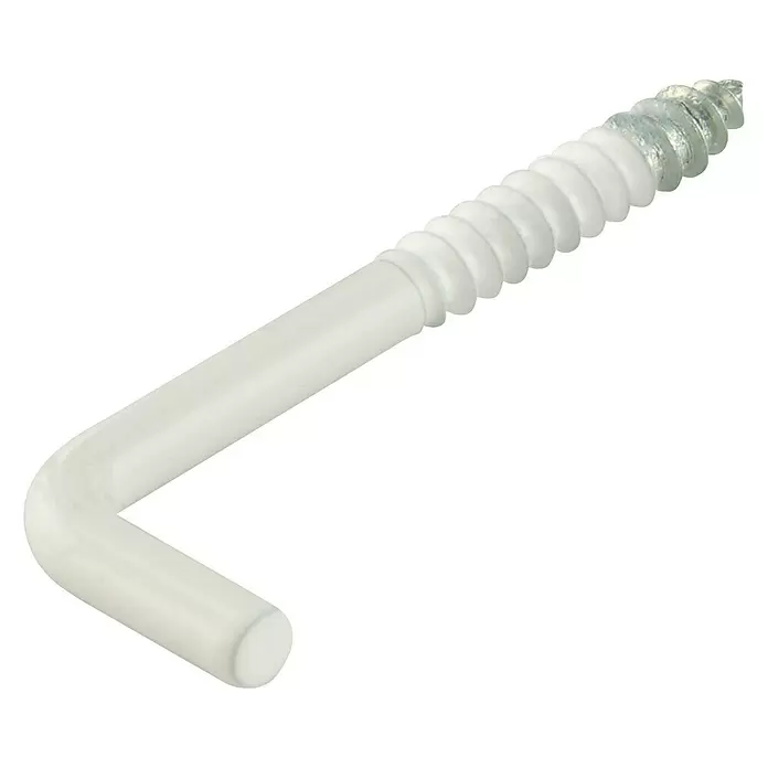 Suki Alcayata lisa plastificada - Ø x L: 3,8 x 50 mm, Plastificado, Contenido: 15 ud., Blanco - Vista angular