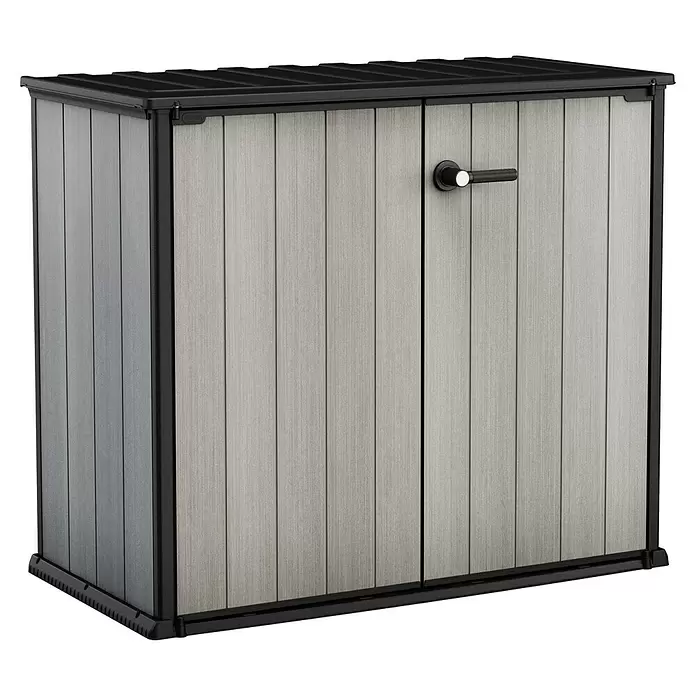 Keter Gartenschrank Patio Store - Kunststoff, Grau - Diagonale Ansicht