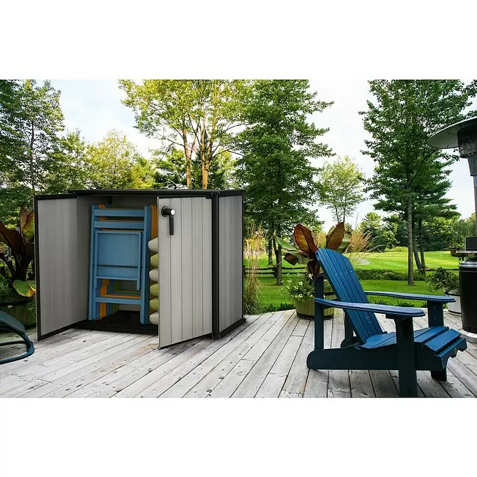 Keter Armario para jardín Patio Store - Plástico, Gris - Foto ambiente