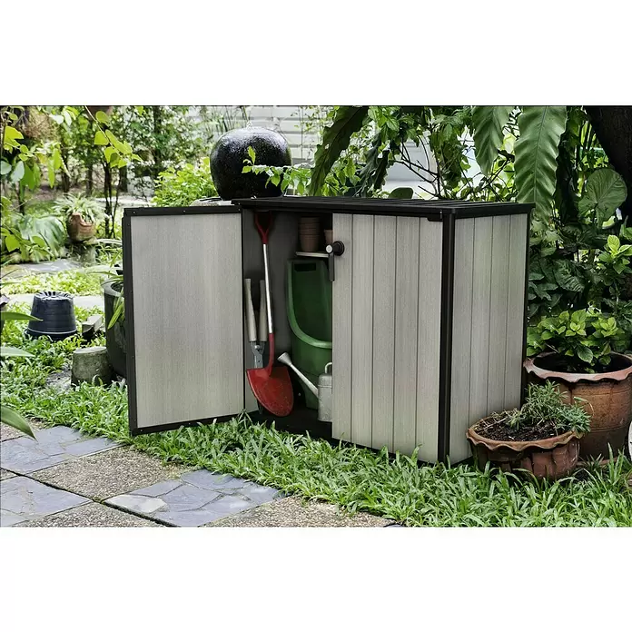Keter Armario para jardín Patio Store - Plástico, Gris - Foto ambiente