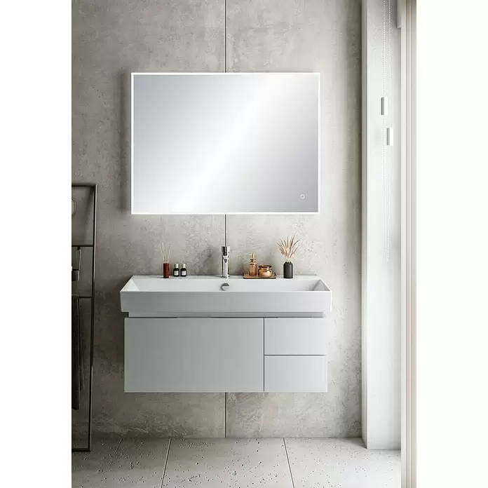 Riva Tape Einbauwaschbecken - 100 x 45,5 cm, Keramik, Weiß - Stimmungsaufnahme