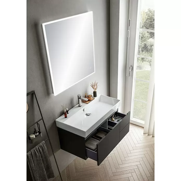 Riva Tape Einbauwaschbecken - 85 x 45,5 cm, Keramik, Weiß - Stimmungsaufnahme