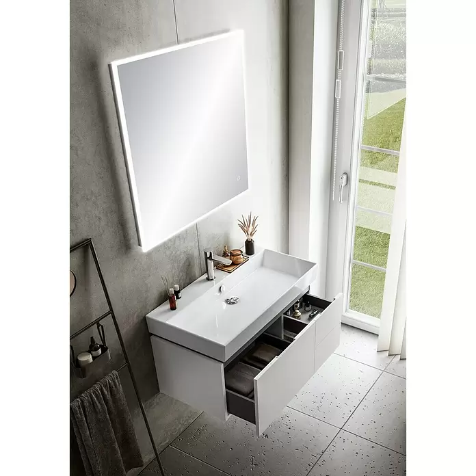 Riva Tape Einbauwaschbecken - 85 x 45,5 cm, Keramik, Weiß - Stimmungsaufnahme