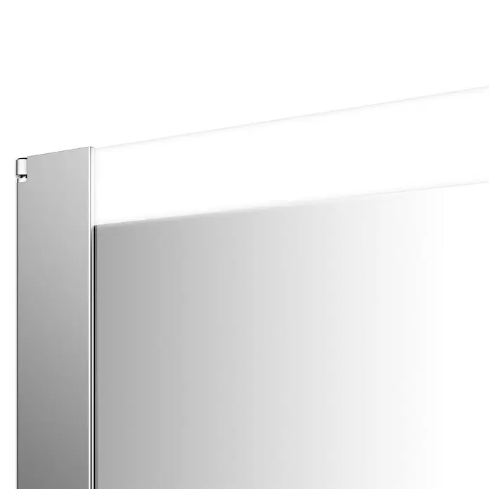 Jokey Spiegelschrank Tromsö - B x H: 63 x 69 cm, Mit Beleuchtung, MDF, Aluminium - Detailaufnahme