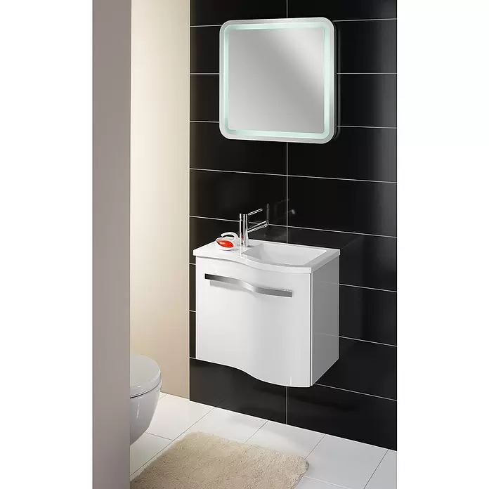 Camargue Wave Mini Fürdőszoba bútor szett - 60 cm, Magas fényű - Hangulatos felvétel