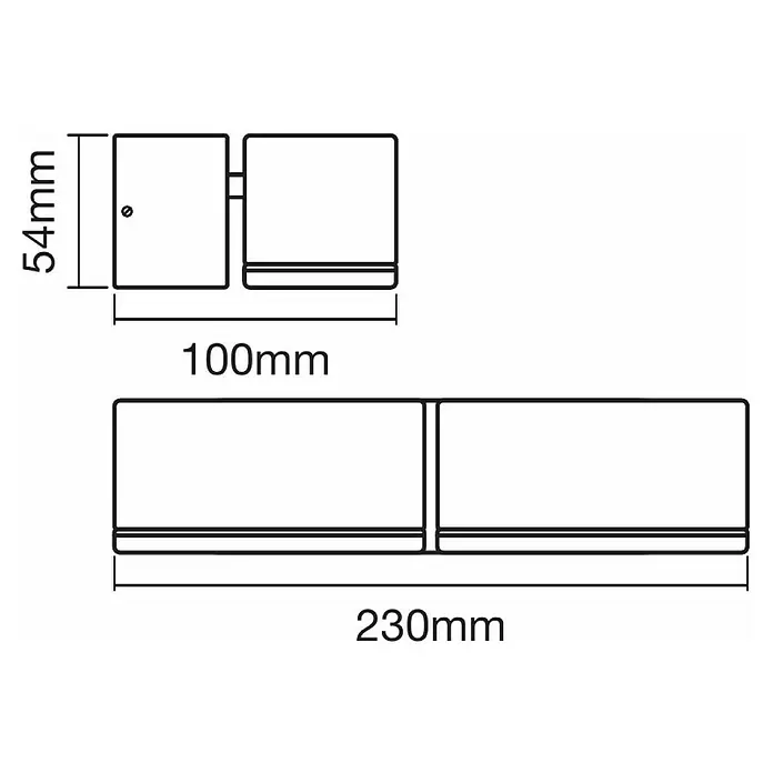 Ledvance LED-Außenwandleuchte Endura Style Mini Spot - 13 W, 100 x 230 x 54 mm, Grau, IP44 - Skizze