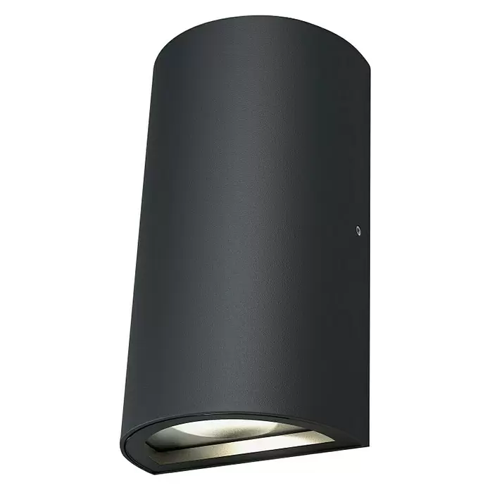 Ledvance LED-Außenwandleuchte Updown - 12 W, 5,5 cm x 9 mm x 16 cm, Anthrazit, IP44 - Diagonale Ansicht