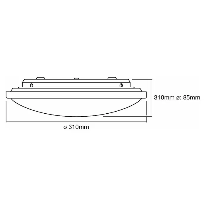 Ledvance LED-Deckenleuchte rund Silara - 16 W, Ø x H: 300 x 85 mm, Neutralweiß - Skizze