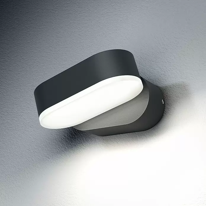 Ledvance LED-Außenwandleuchte Endura Style Mini Spot - 8 W, 100 x 230 x 54 mm, Grau, IP44 - Stimmungsaufnahme