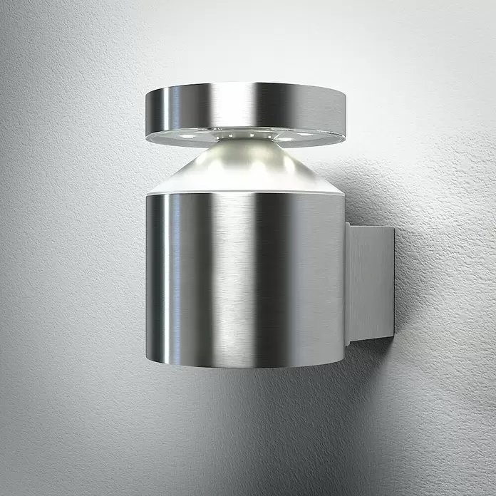 Ledvance LED-Außenwandleuchte Wall - 6 W, 13,8 x 10,2 x 13,5 cm, Edelstahl, IP44 - Stimmungsaufnahme