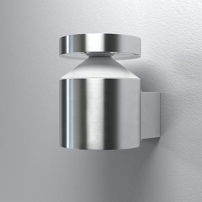 Ledvance LED-Außenwandleuchte Wall - 6 W, 13,8 x 10,2 x 13,5 cm, Edelstahl, IP44 - Stimmungsaufnahme