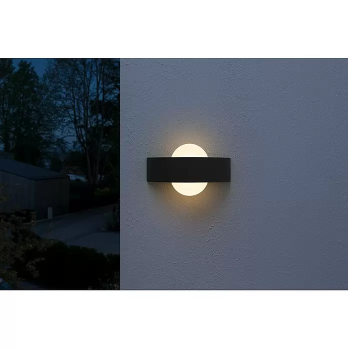 Ledvance LED-Außenwandleuchte Shield rund - 11 W, 6 x 24 x 14,2 cm, IP44 - Stimmungsaufnahme
