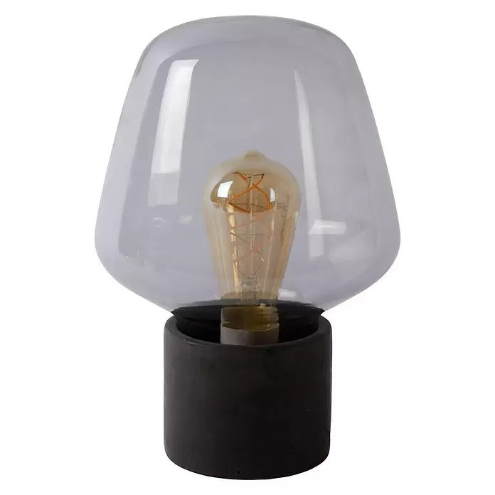 Lucide LED-Tischleuchte Becky - 40 W, L x B x H: 20 x 20 x 29,5 cm, Rauch - Diagonale Ansicht