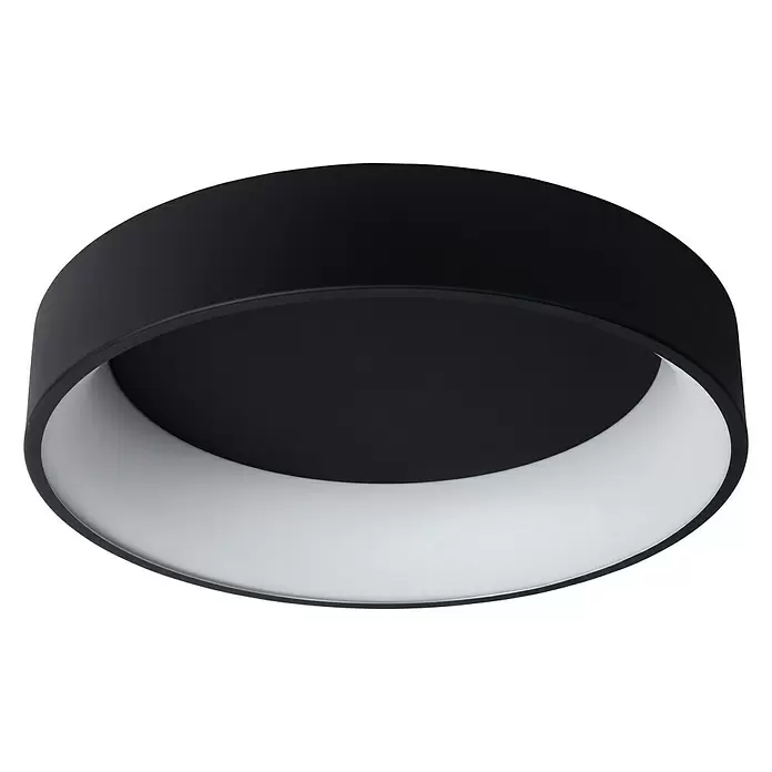 Lucide Talowe LED-Deckenleuchte rund - 42 W, Ø x H: 600 mm x 13 cm, Schwarz, Warmweiß - Diagonale Ansicht