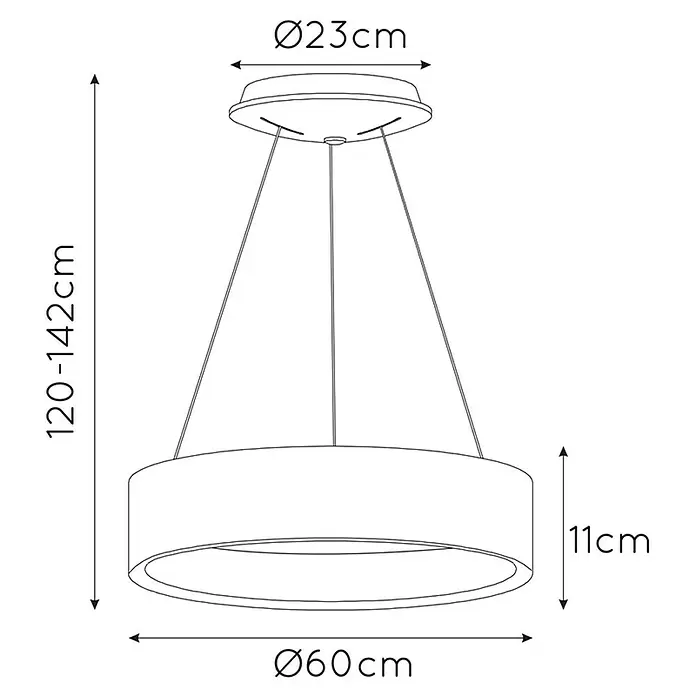 Lucide Talowe LED-Pendelleuchte - Höhe: 117 cm - Skizze