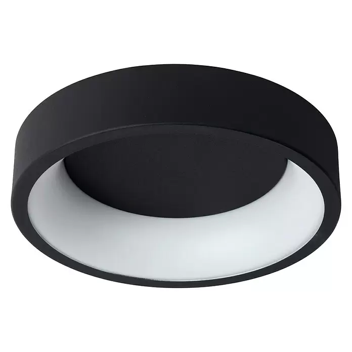 Lucide Talowe LED-Deckenleuchte rund - 20 W, Ø x H: 300 mm x 8 cm, Schwarz, Warmweiß - Diagonale Ansicht