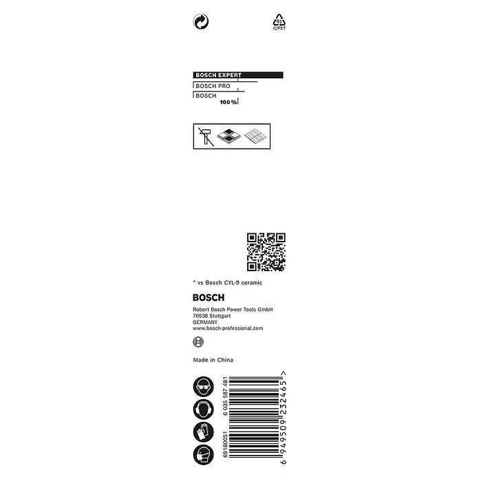 Bosch Professional Expert Broca para azulejos HEX-9 HardCeramic - Ø x L: 12 x 90 mm, Idoneidad de material: Baldosas