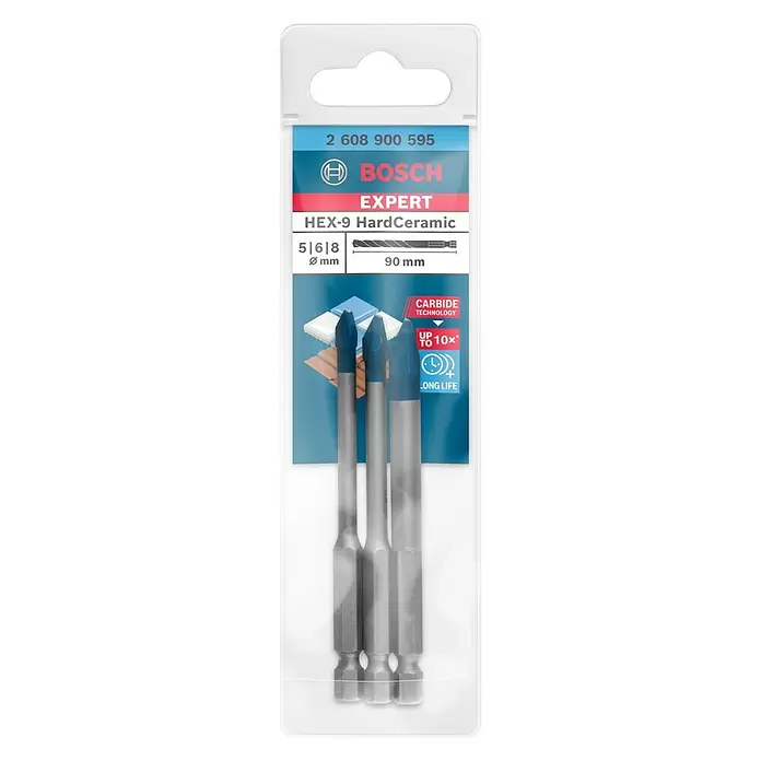 Bosch Professional Expert Fliesenbohrer-Set - Durchmesser: 5 mm - 8 mm, Materialeignung: Fliesen, 3 -tlg. - Vorderansicht