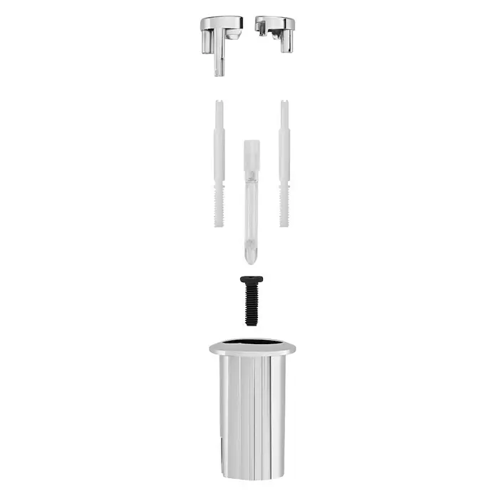 Roca Pulsador doble largo D2D - Altura: 68 mm, Cromo - Vista frontal
