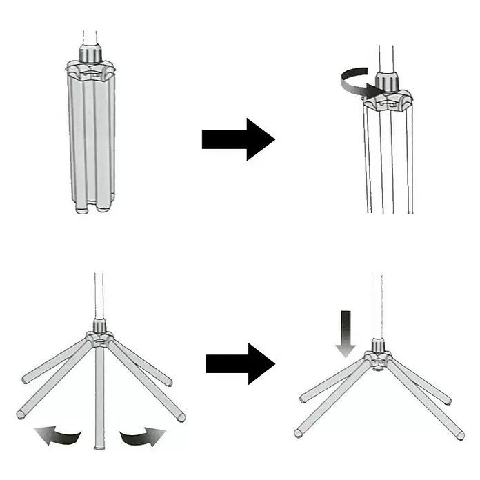 Proklima Stajaći ventilator - Bijele boje, Promjer: 40 cm, 50 W, 2.427 m³/h - Skica