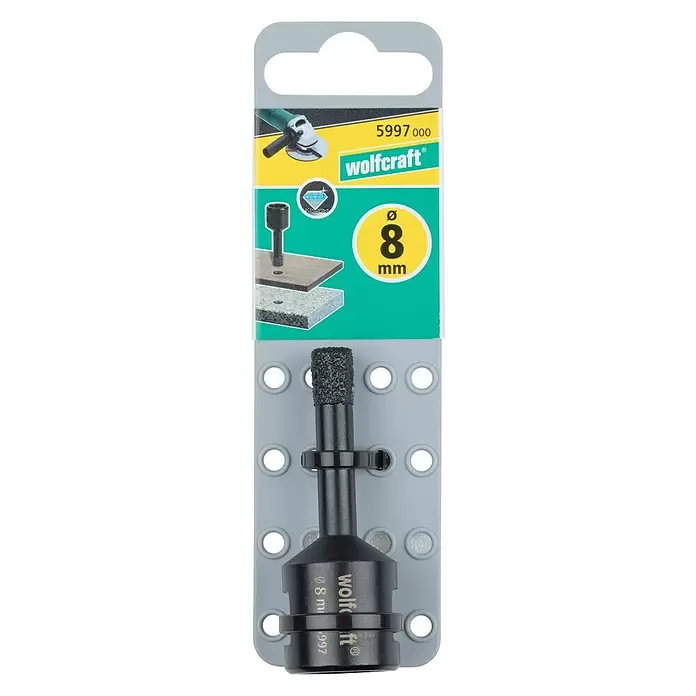 Wolfcraft Diamant-Lochsäge für Winkelschleifer - 8 mm, Schnitttiefe: 35 mm - Vorderansicht