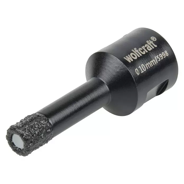 Wolfcraft Diamant-Lochsäge für Winkelschleifer - 10 mm, Schnitttiefe: 35 mm - Diagonale Ansicht