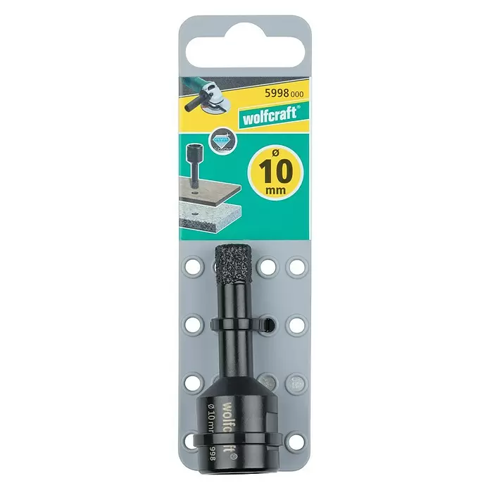Wolfcraft Diamant-Lochsäge für Winkelschleifer - 10 mm, Schnitttiefe: 35 mm - Vorderansicht
