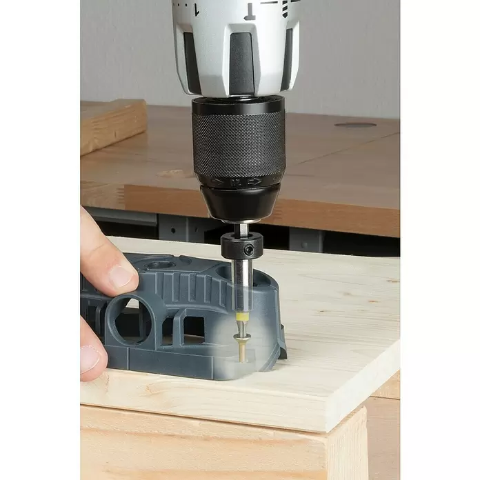 Wolfcraft Bohrhilfe - Lochdurchmesser: 35 mm - 12 mm - Anwendungsbeispiel
