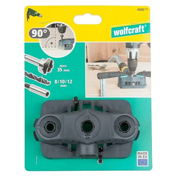 Wolfcraft Bohrhilfe - Lochdurchmesser: 35 mm - 12 mm - Vorderansicht