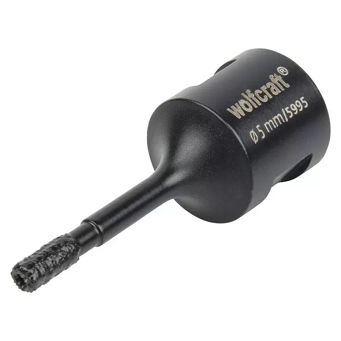 Wolfcraft Diamant-Lochsäge für Winkelschleifer - 5 mm, Schnitttiefe: 35 mm - Diagonale Ansicht