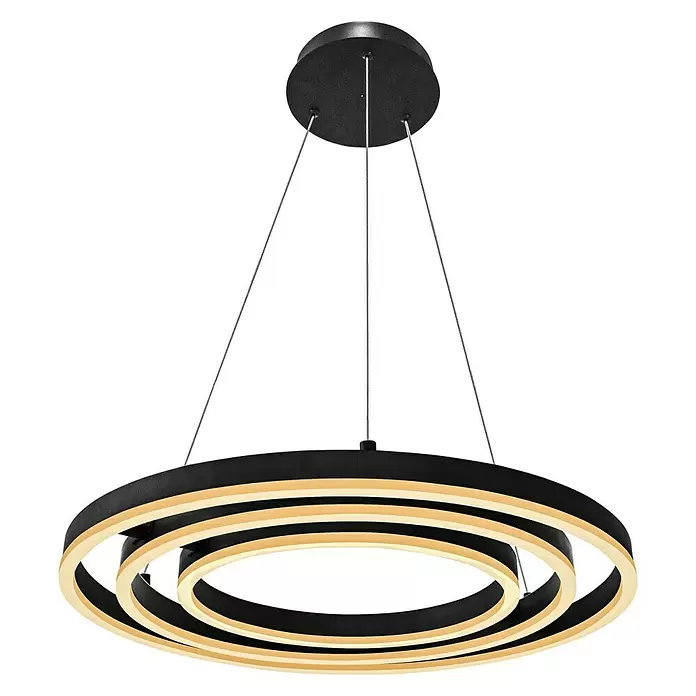 Lavida Ring LED-Pendelleuchte rund - Ø x H: 50 x 120 cm - Diagonale Ansicht